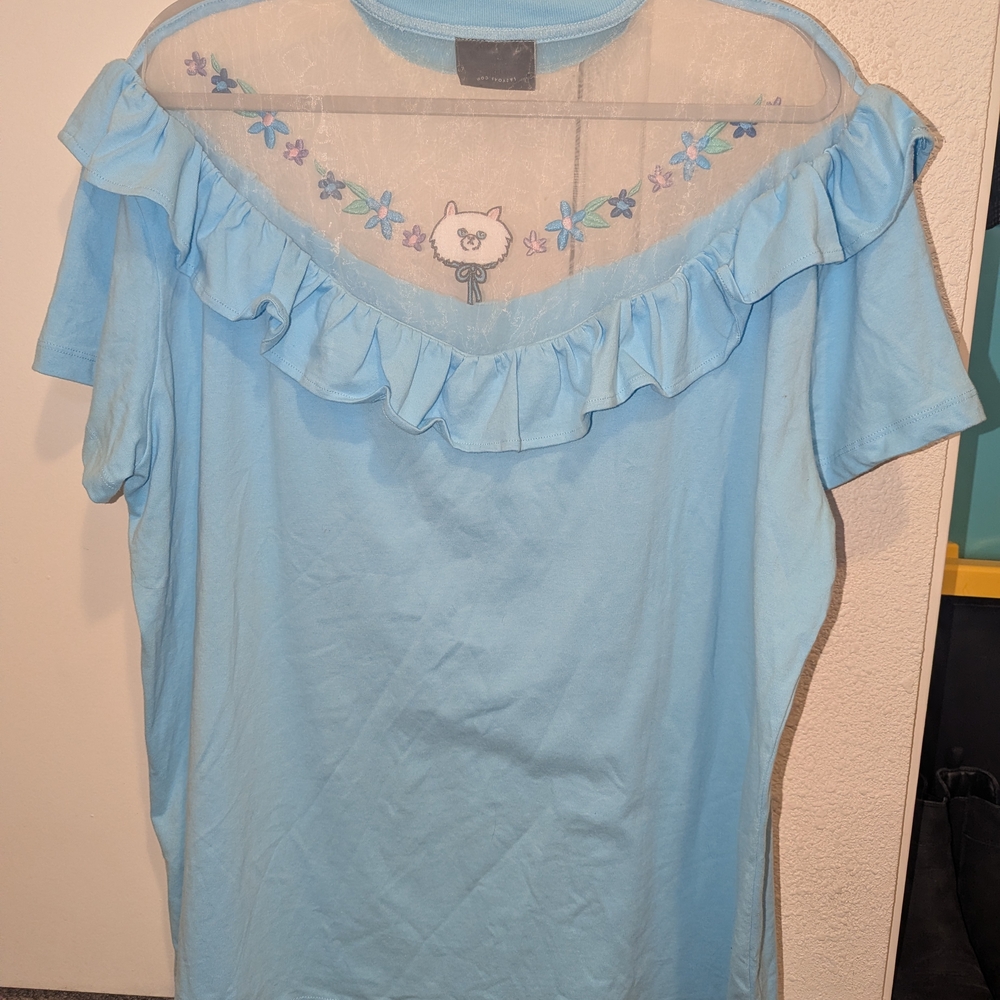 Lazy Oaf Sky Blue Top - Picture 2 of 3